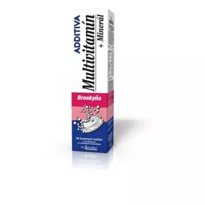 Additiva Multivitamin + Mineral Broskyňa šumivé tablety 20 tbl