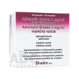 Adrenalin Bradex 1 mg/ml injekčný roztok