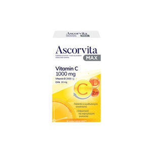 ASCORVITA MAX vitamín C, D a zinok 30 TBL