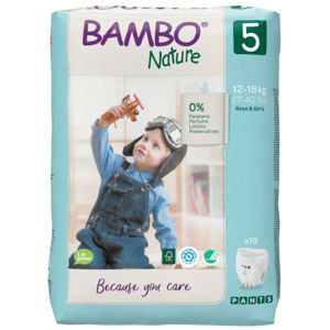 Bambo nature pants 5 detské prírodné plienkové nohavičky Junior 12-18 kg 19 ks