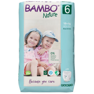 Bambo nature pants 6 detské prírodné plienkové nohavičky15+ kg 18 ks