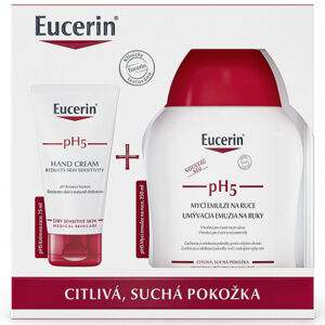 Eucerin pH5 krém na ruky + umývacia emulzia na ruky vianočná kazeta 75 + 250 ml set