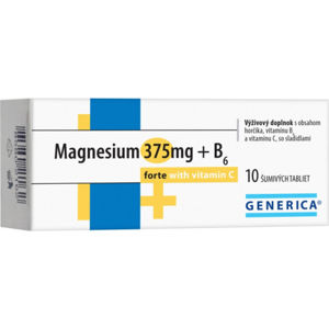 Generica Magnesium 375mg + B6 Forte s vitamínom C 10 šumivých tabliet