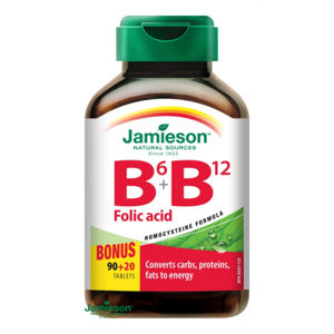Jamieson Vitamín B6, B12 a kyselina listová 90 + 20 tbl ZDARMA