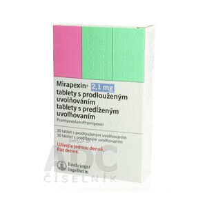 Mirapexin 2,1 mg tablety s predĺženým uvoľňovaním