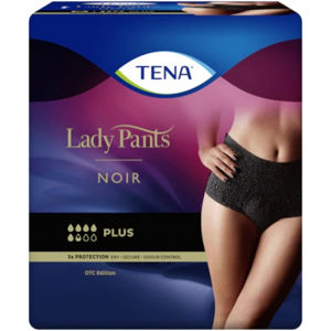 TENA Lady Pants PLUS NOIR LARGE dámske naťahovacie absorpčné nohavičky čierne 30 ks