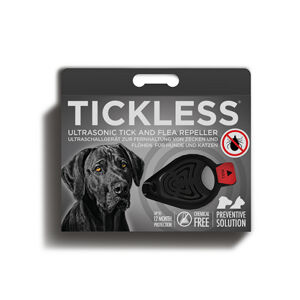 TICKLESS PET Prívesok ultrazvukový odpudzovač kliešťov a bĺch pre psy, čierny 1 ks