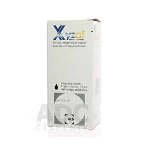 XYZAL 5 mg/10 ml perorálny roztok